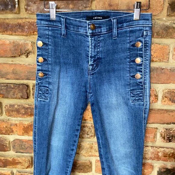J Brand Button Waist Blue Denim Skinny Ankle Zion Jeans Women's Size 26 - Picture 3 of 7